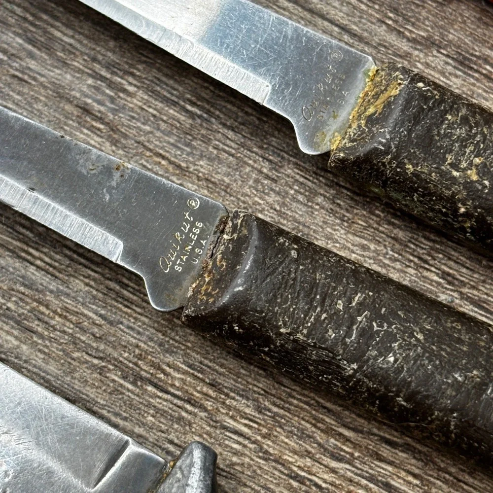 Vintage Mixed Paring Knife Lot Wavecrest Sheffield England‎ Quikut 6pc Set
